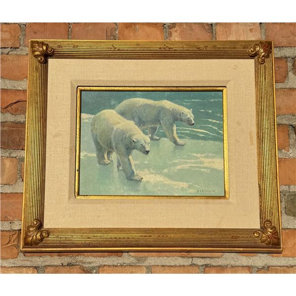 Stephen Elliott Polar Bears Oil Painting