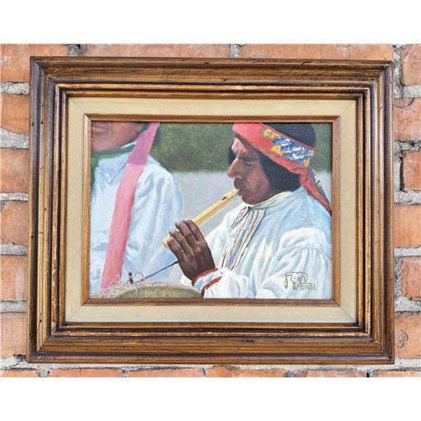 Gene Pursel Cane Flute Indian Oil Painting
