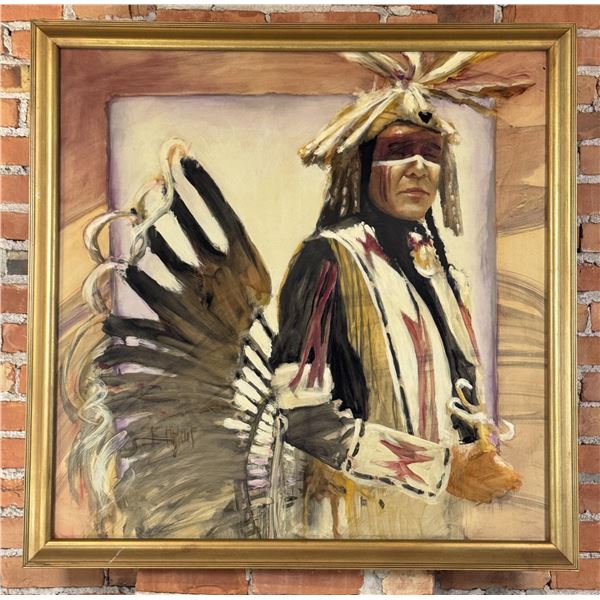 J E Knauf Joe Saenze Oil on Board Painting