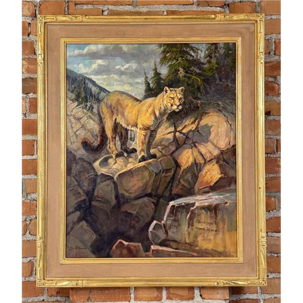 Jack Koonce Mountain Lion Oil Painting