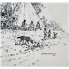 Image 3 : James Ralston Indians Camped Pen & Ink Drawing