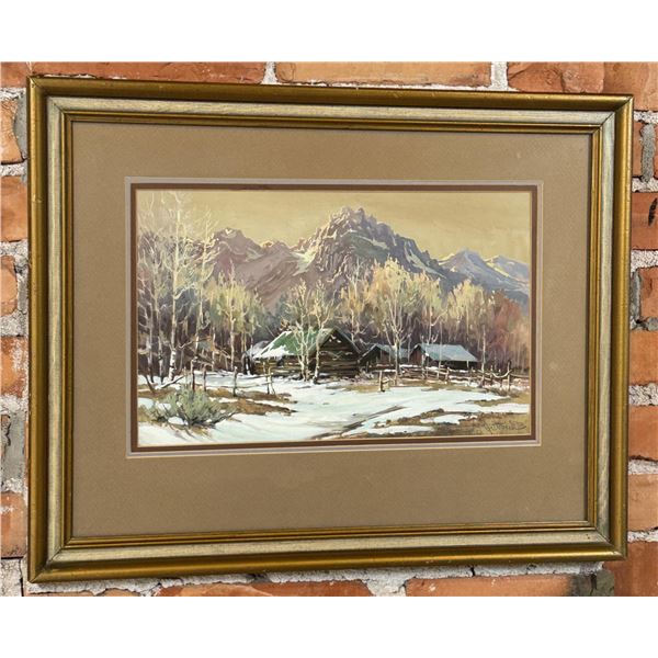 Sherry Gribben Mountain Ranch Gouache Painting