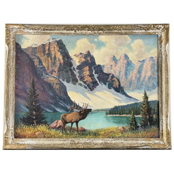 Harry L. Lopp Glacier Park Montana Oil Painting