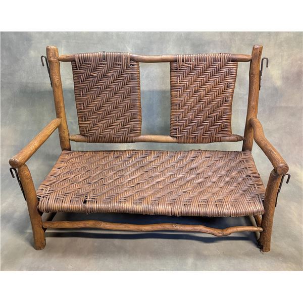 Antique Old Hickory Adirondack Bench