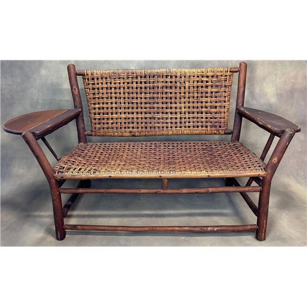 Antique Old Hickory Adirondack Bench