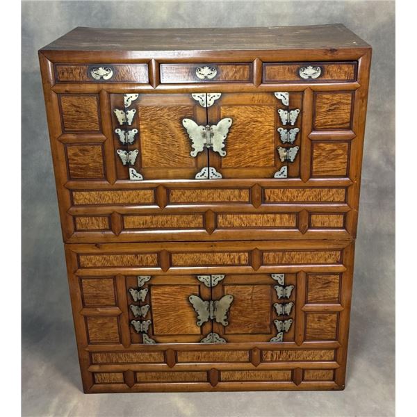 Antique Korean Butterfly Wedding Bandaji Cabinet