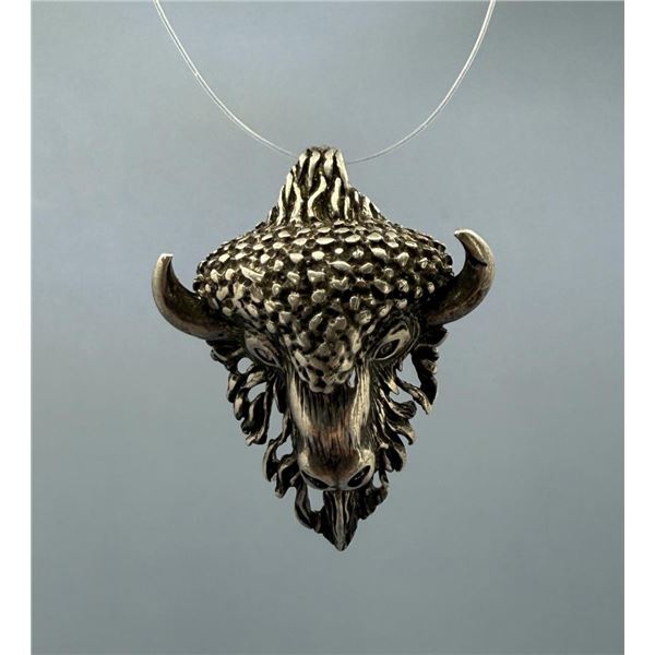 Navajo Sterling Silver Buffalo Necklace Pendant