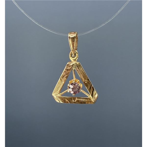 10k Gold Pink Sapphire Necklace Pendant