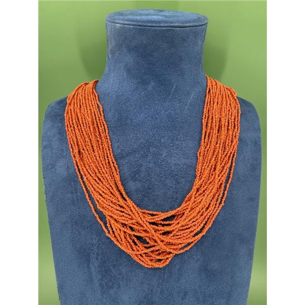 African Red Beaded Necklace