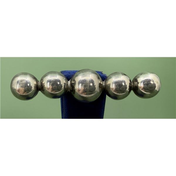 Taxco Mexico Sterling Silver 5 Ball Bar Pin