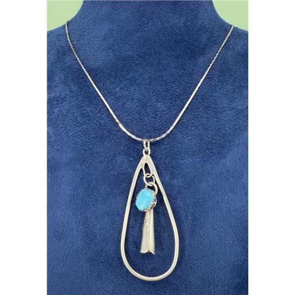 Navajo Sterling Silver Squash Blossom Necklace