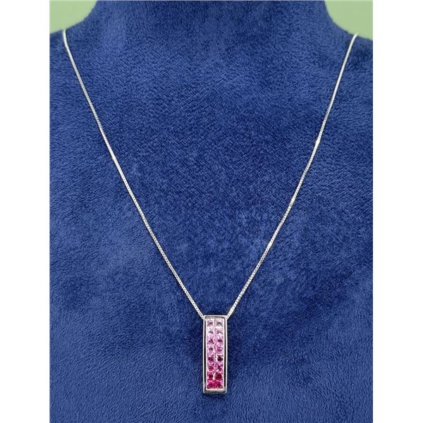 10K Gold Pink Sapphire Necklace