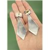 Image 2 : Large Sterling Silver Modernist Earrings