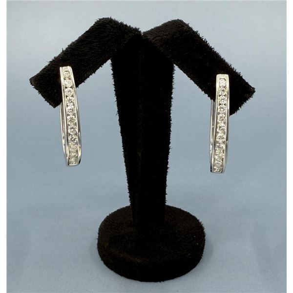 14k White Gold Diamond Earrings