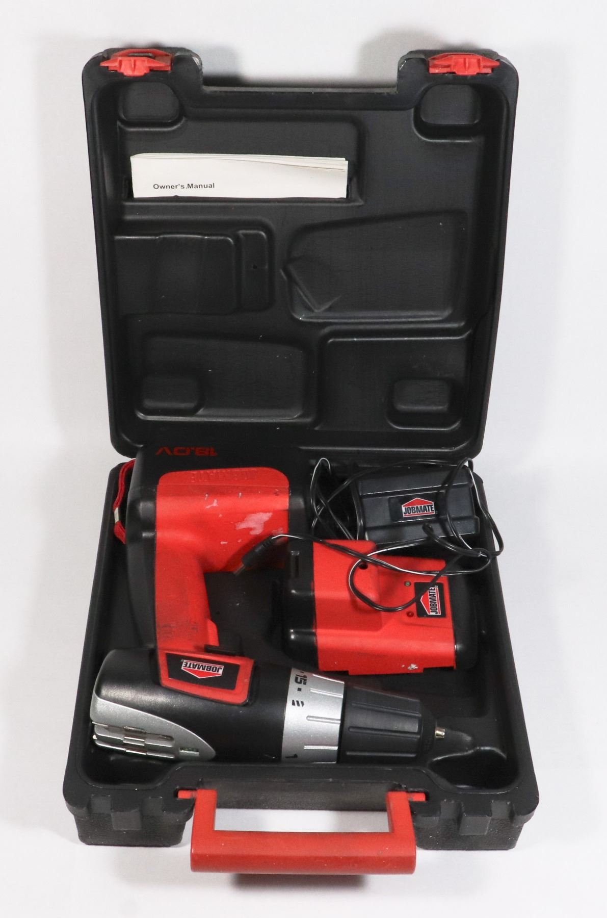 JOBMATE 18V CORDLESS DRILL WITH BATTERY, CHARGER