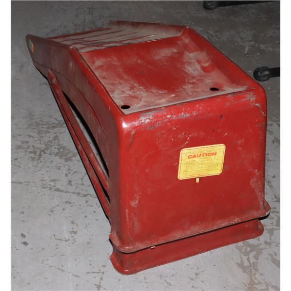 SET OF RED METAL VEHICLE RAMPS