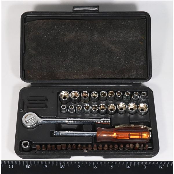 SMALL TOOL SET IN CASE, LOOKS COMPLETE