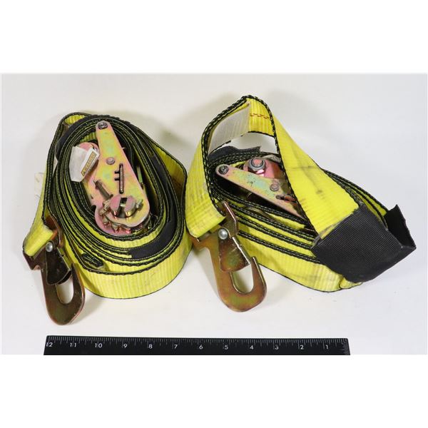 TWO HEAVY DUTY RATCHET STRAPS WLL2,000LBS