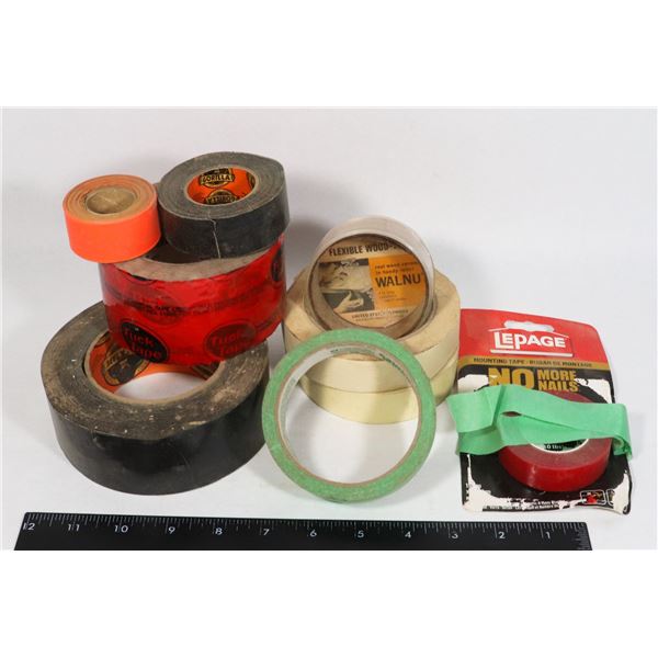 LARGE ZIPLOCK OF ROLLS OF TAPE