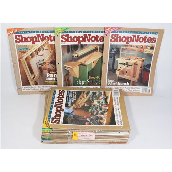 LOT OF 20 - SHOPNOTES WOODWORKING MAGAZINES