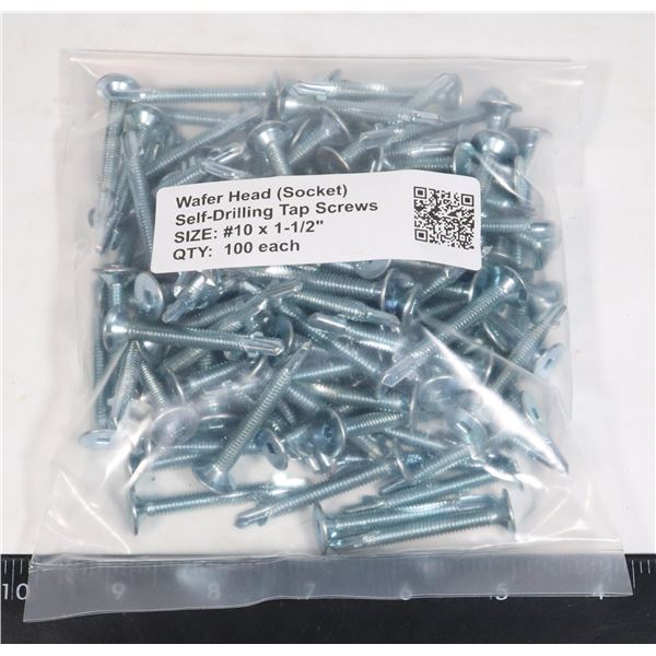 PACKAGE OF 100 WAFER HEAD SELF DRILL SCREWS