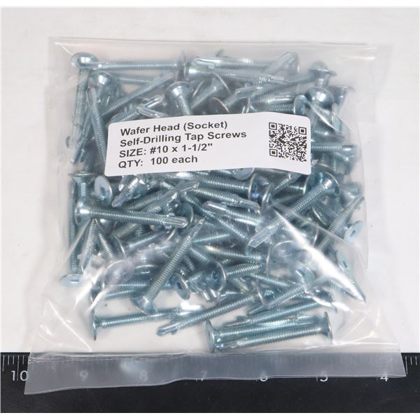 PACKAGE OF 100 WAFER HEAD SELF DRILL SCREWS