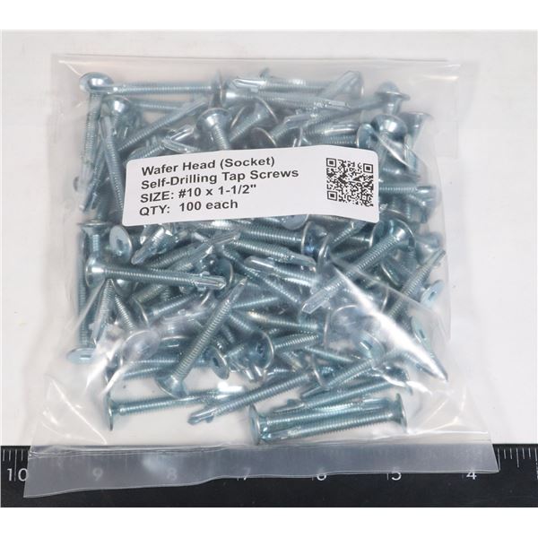 PACKAGE OF 100 WAFER HEAD SELF DRILL SCREWS