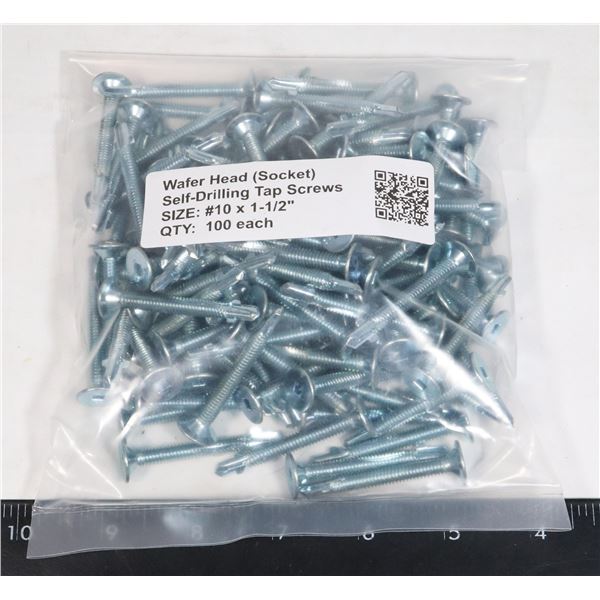 PACKAGE OF 100 WAFER HEAD SELF DRILL SCREWS