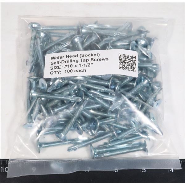 PACKAGE OF 100 WAFER HEAD SELF DRILL SCREWS