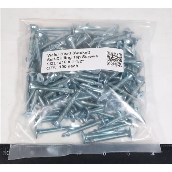 PACKAGE OF 100 WAFER HEAD SELF DRILL SCREWS