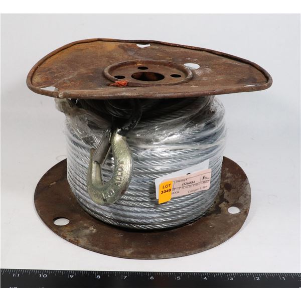 ROLL OF 1/4" PLATED STEEL CABLE WITH HOOK