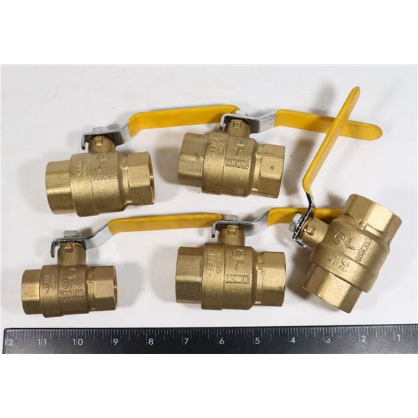 LOT OF 5 - PROCORE THREADED NPT BALL VALVES