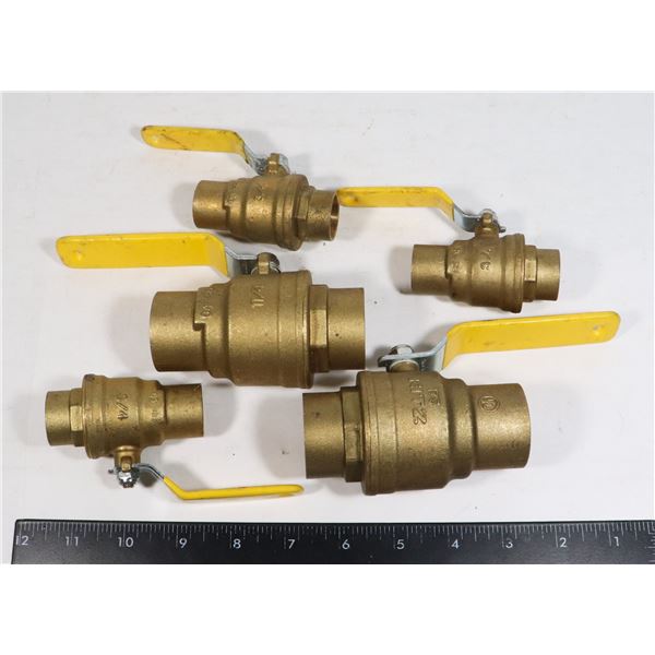 LOT OF 5 - KITZ BALL VALVES CXC SWEAT