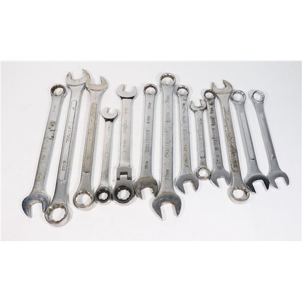 LOT OF WRENCHES VARIOUS BRANDS AND SIZES