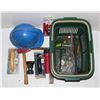 Image 1 : GARDEN BASKET FULL OF ASSORTED TOOLS AND HARDWARE