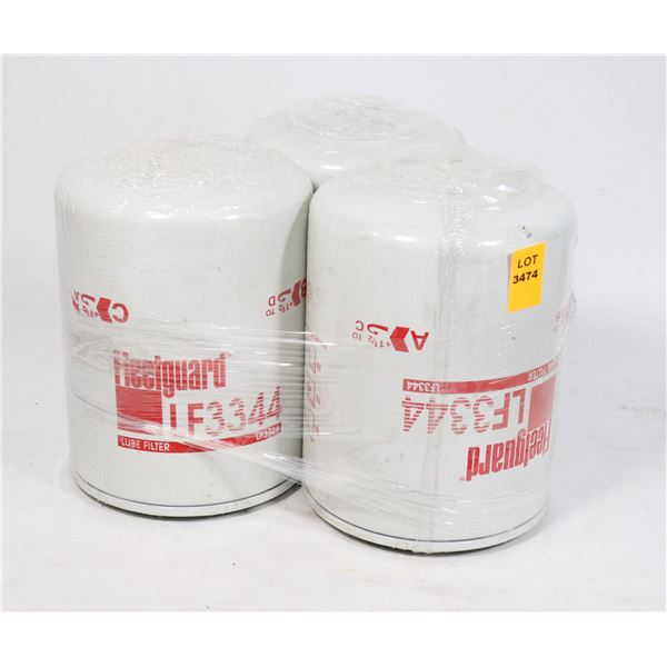 LOT OF 3  FLEETGUARD LF3344 LUBE FILTERS (NEW)