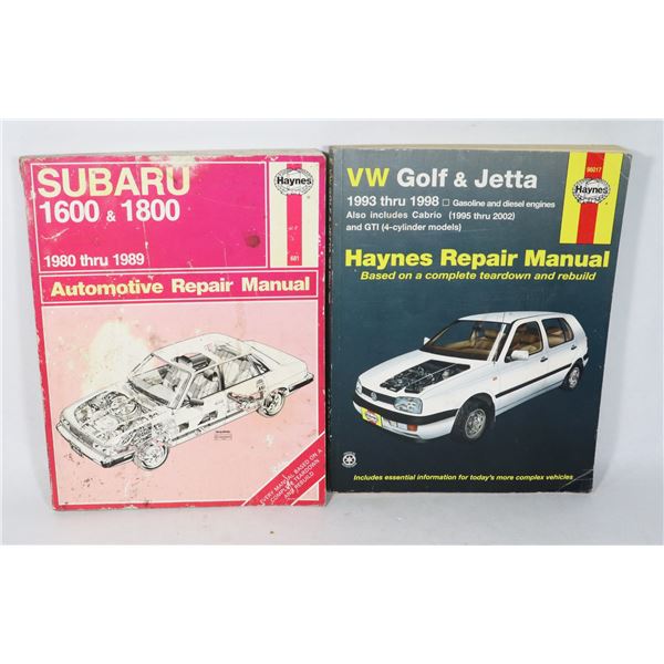 SUBARU AND VW REPAIR MANUALS