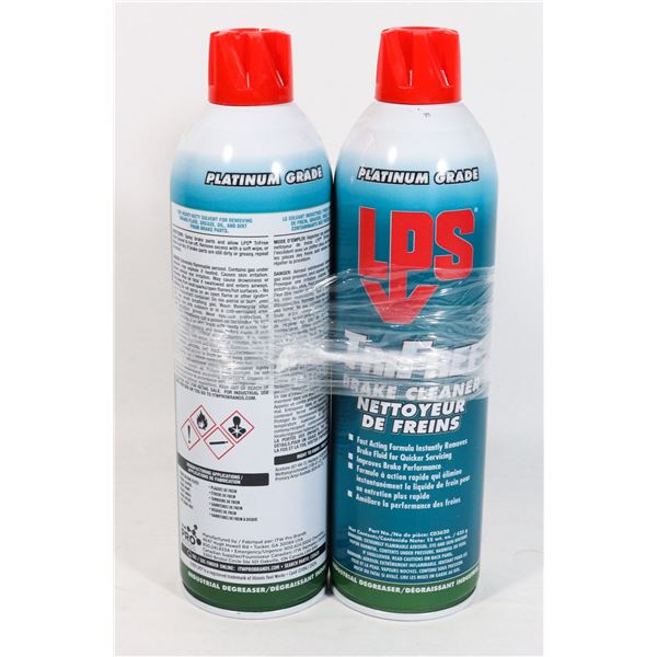 TWO NEW 425G CANS OF LPS TRI FREE BRAKE CLEANER