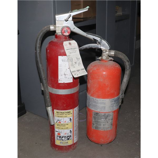 TWO CHARGED FIRE EXTINGUISHERS PAST
