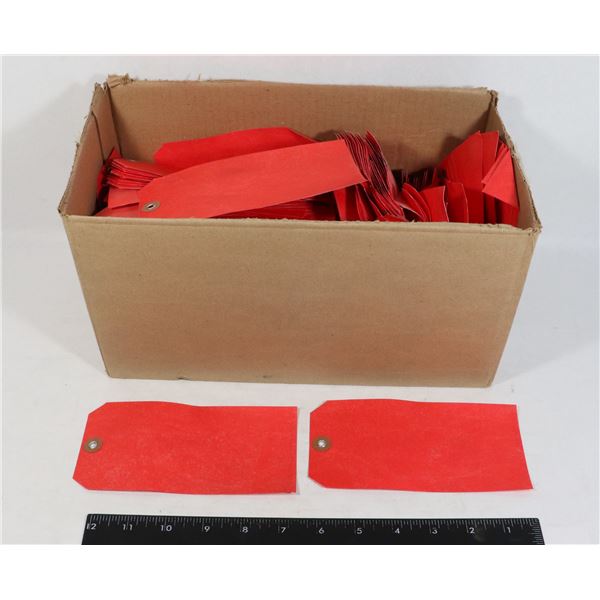 LOT OF RED TYVEK ETIQUETTE FLAGS