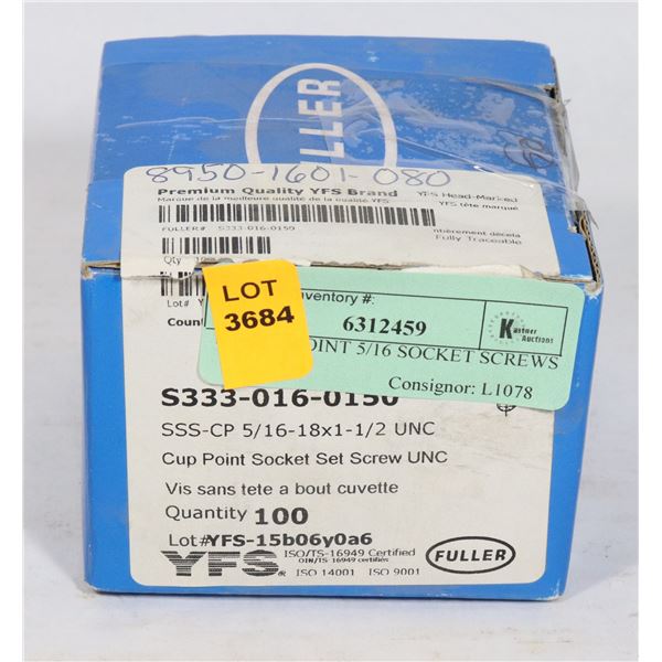 100 CUP POINT 5/16 SOCKET SCREWS