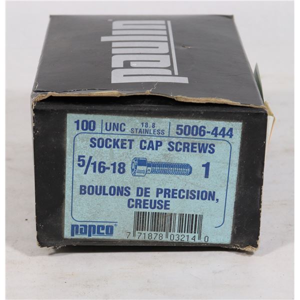 10 STAINLESS 5/16 SOCKET CAP SCREWS
