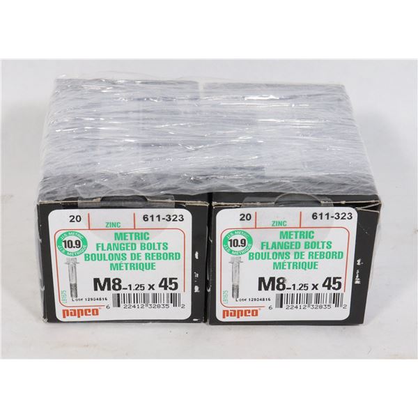 TWO BOXES OF 20 METRIC FLANGED BOLTS