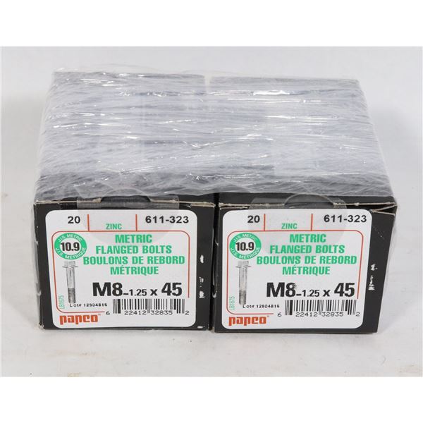 TWO BOXES OF 20 METRIC FLANGED BOLTS