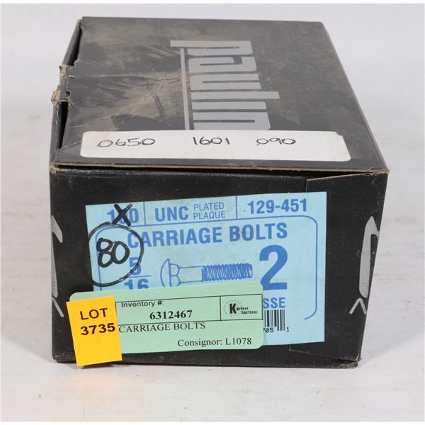 80 5/16 CARRIAGE BOLTS