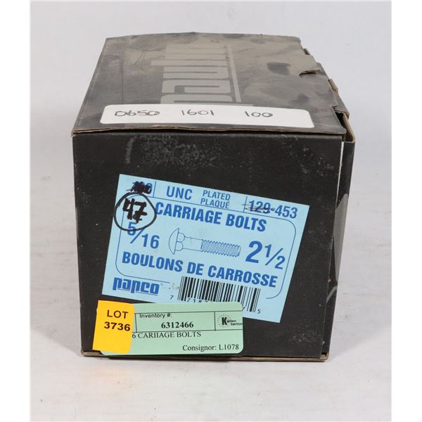 47 5/16 CARIIAGE BOLTS