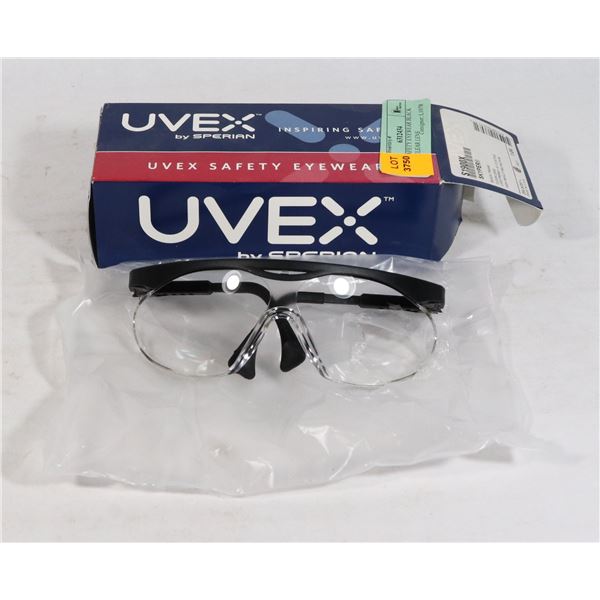 UVEX SAFETY EYEWEAR BLACK FRAME CLEAR LENS