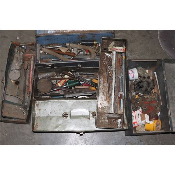 STACK OF ESTATE TOOL BOXES WITH CONTENTS