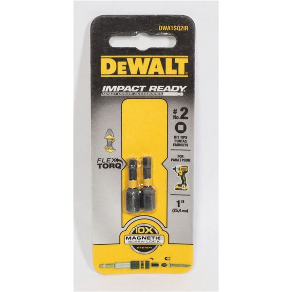 NEW DEWALT 1" #2 BIT TIPS ROBERTSON