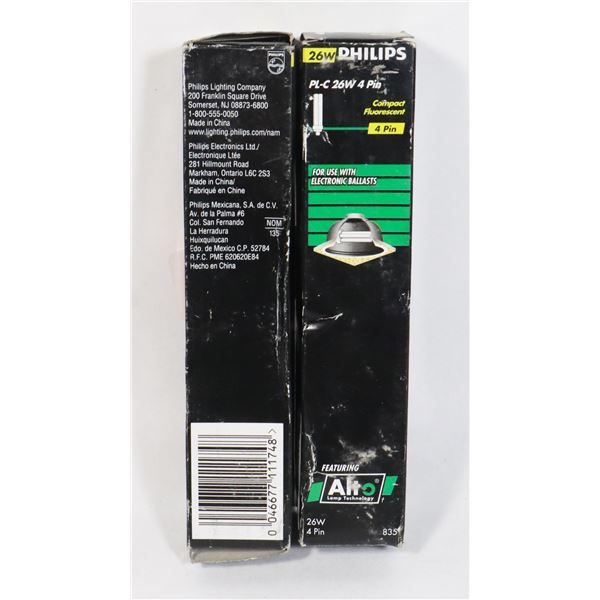 2 PHILIPS PL-C 25W 4 PIN COMPACY FLUORESCENT